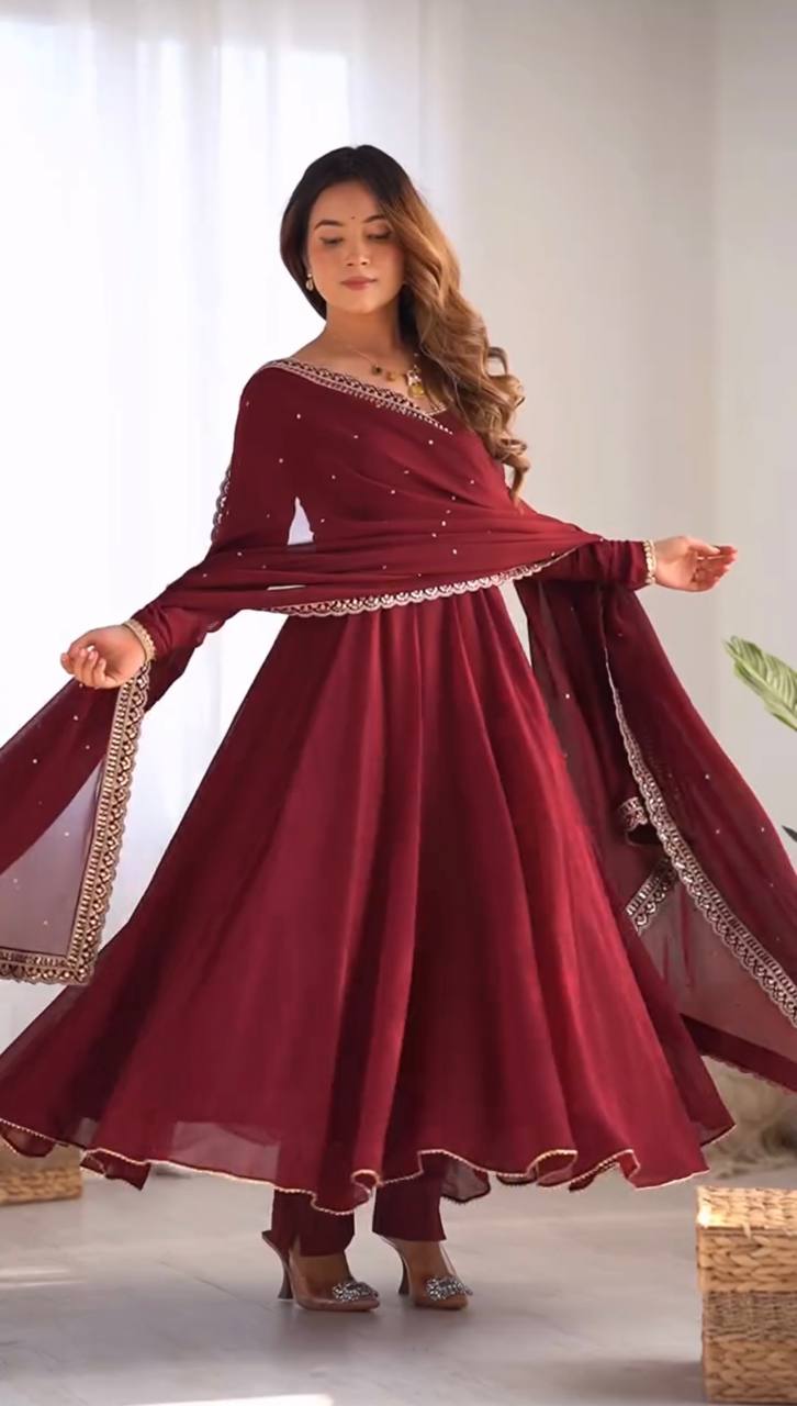 Maroon Color Designer Suit