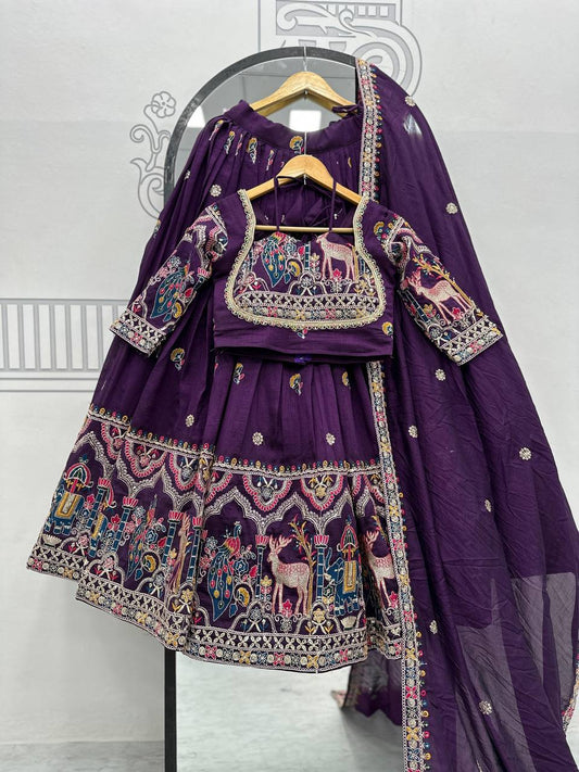 Wine Color Lehenga Choli For Women