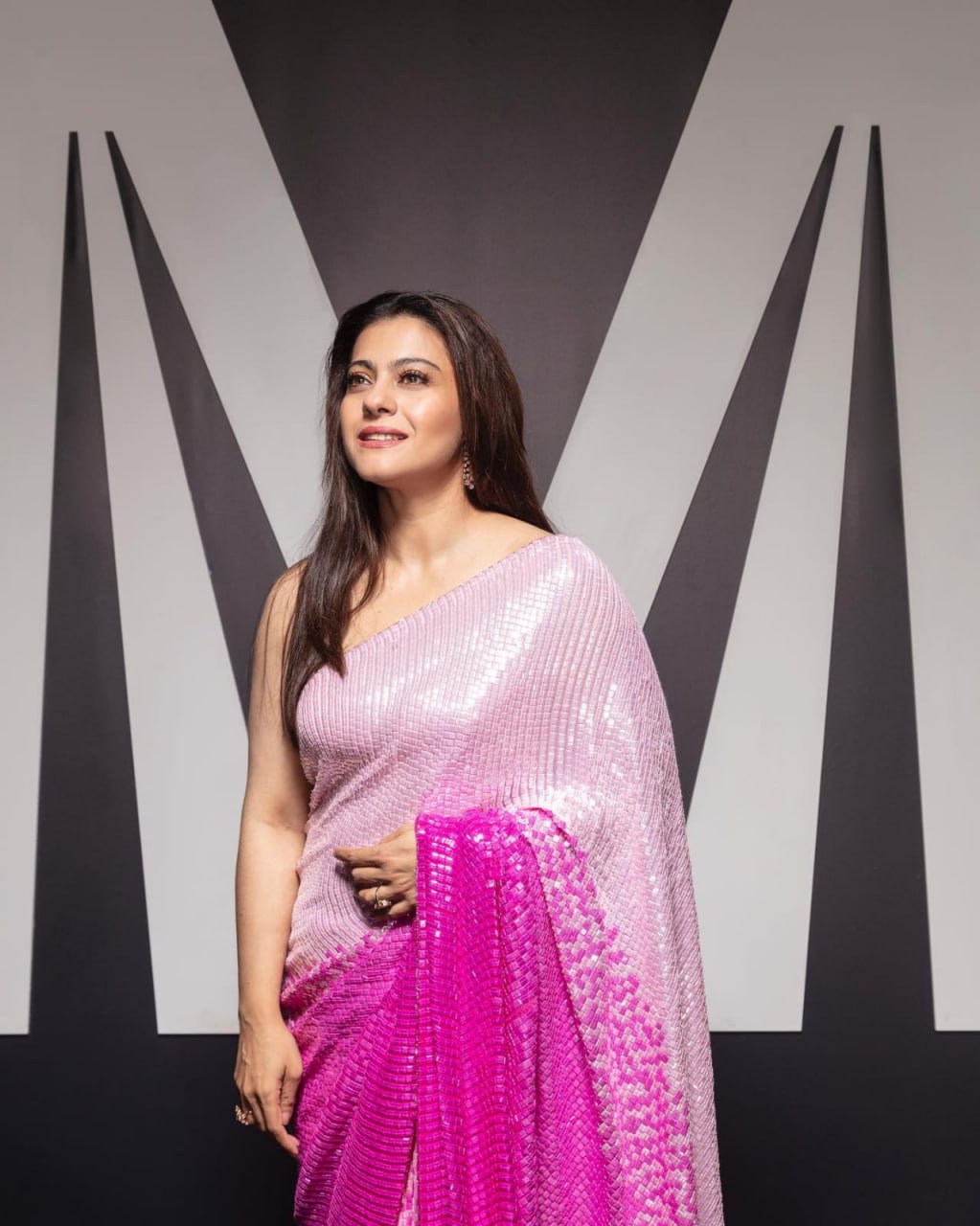 Kajol Wear Rani Pink Sequence Work Saree For Women