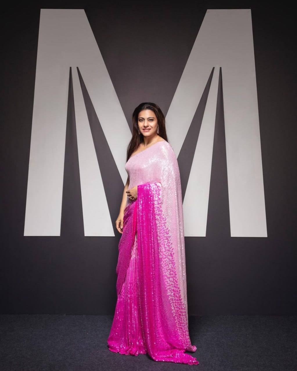 Kajol Wear Rani Pink Sequence Work Saree For Women