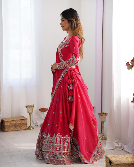 Beautiful Red Color Wedding Wear Lehenga Choli