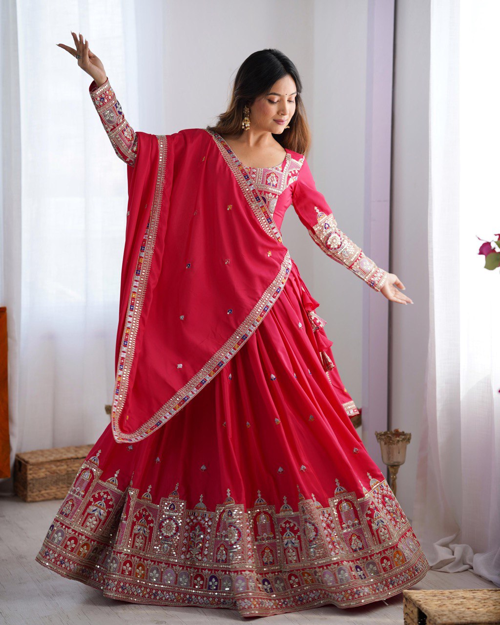 Beautiful Red Color Wedding Wear Lehenga Choli