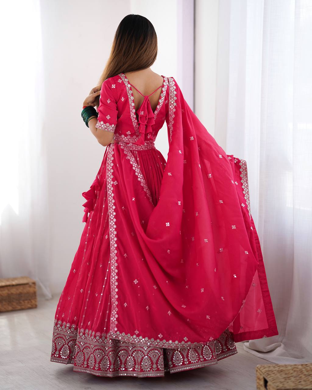 Pink Color Wedding Wear With Heavy Sequence Work Lehenga Choli
