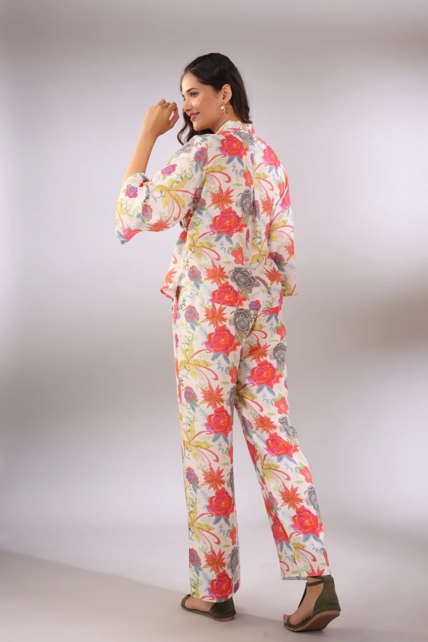 Stylish Floral Printed Cotton Co-Ord Set