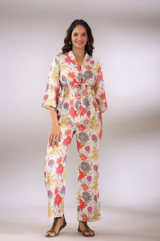 Stylish Floral Printed Cotton Co-Ord Set