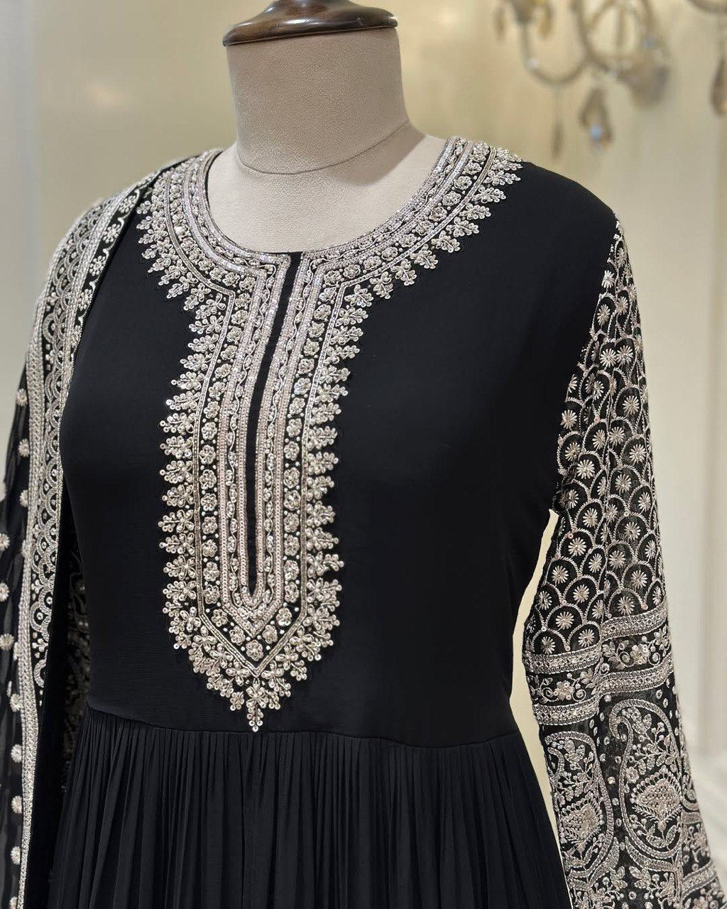 Black Wedding Dress With Dupatta 