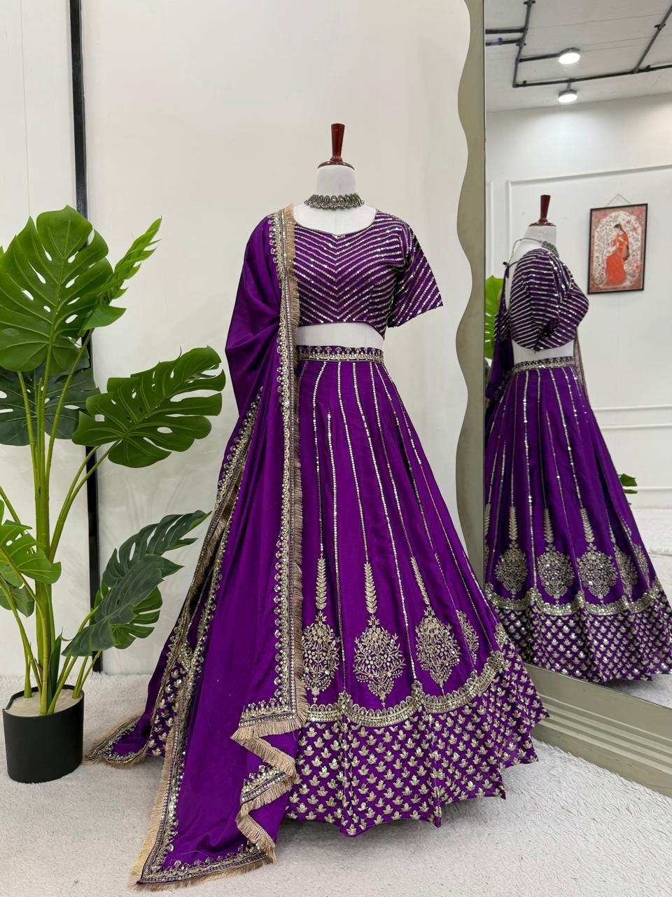 Purple embroidered traditional outfit 