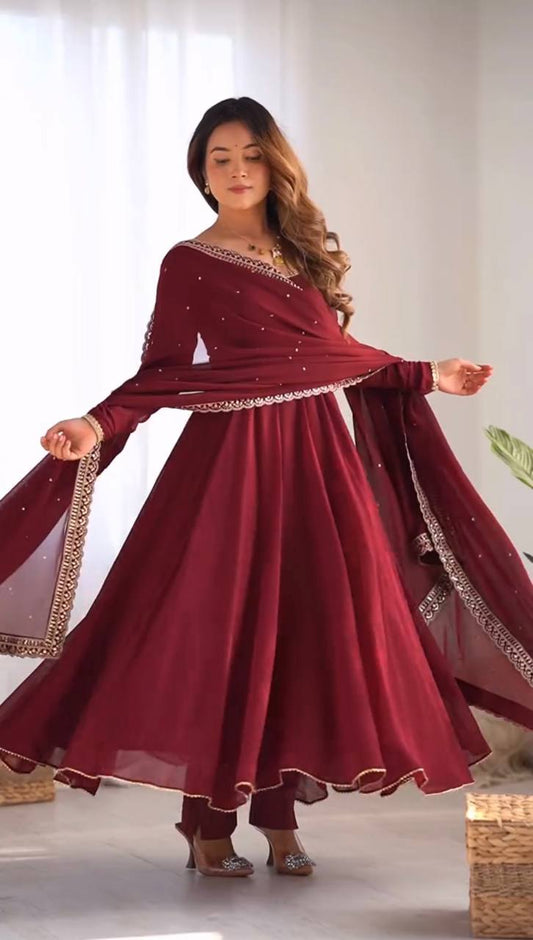 Maroon Color Designer Suit 