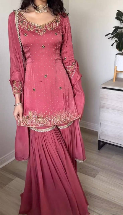 Pink Color Sharara Suit 