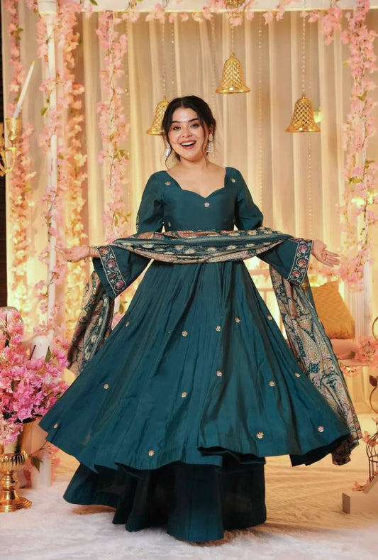 Rama Green Color Suit For Girls 