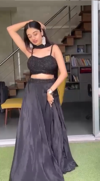 Black Color Party Wear Chinon Silk Wear Lehenga Choli