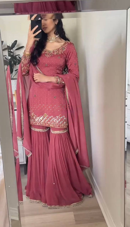 Wedding Wear Pink Color Suit 