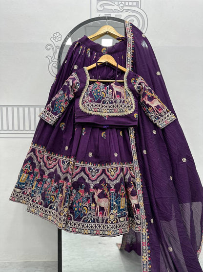 Wine Color Lehenga Choli For Women 