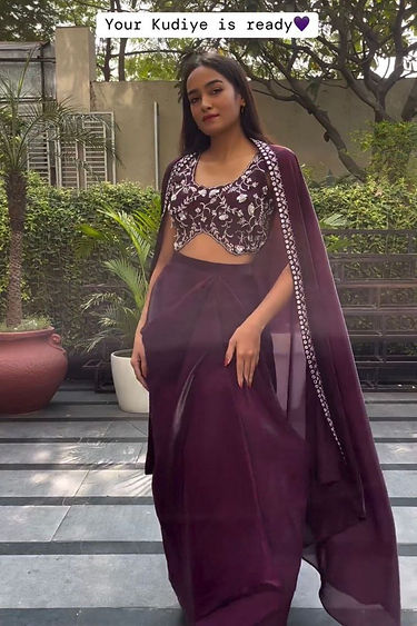 Wine Colour Indowestern Dhoti Suit With Shrug