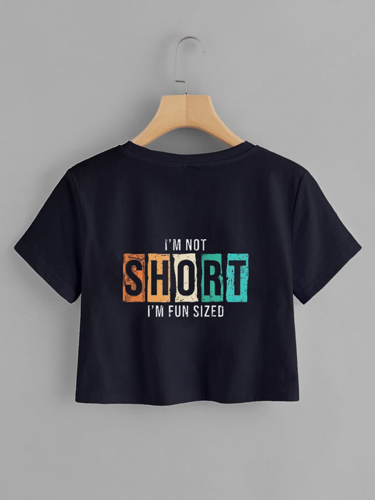 Black Colour Unique English Word Tshirt For Women
