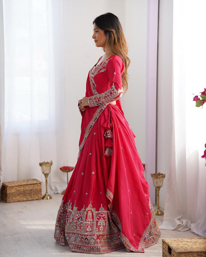Beautiful Red Color Wedding Wear Lehenga Choli