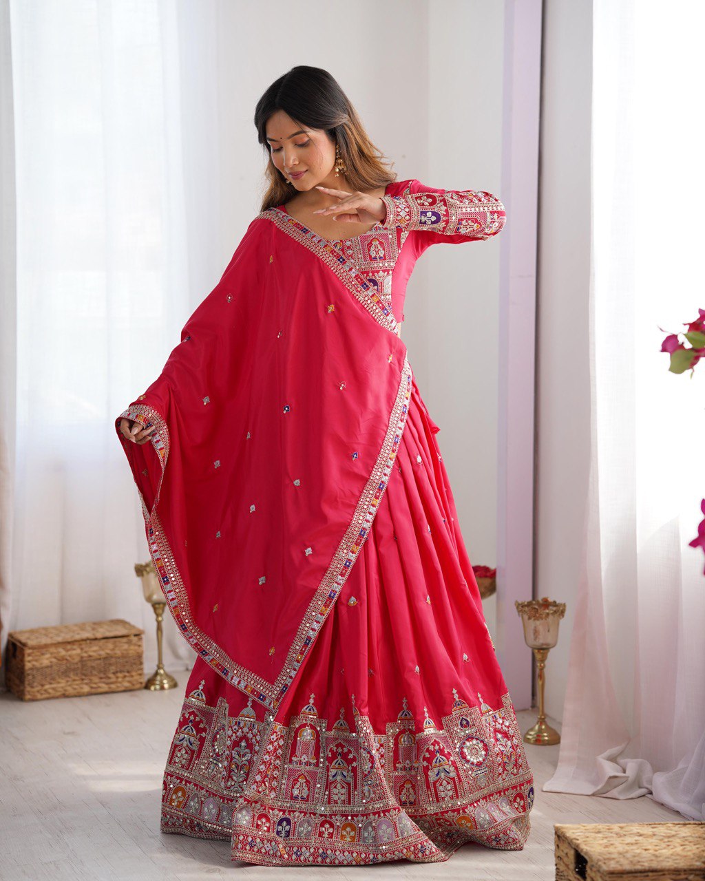 Beautiful Red Color Wedding Wear Lehenga Choli