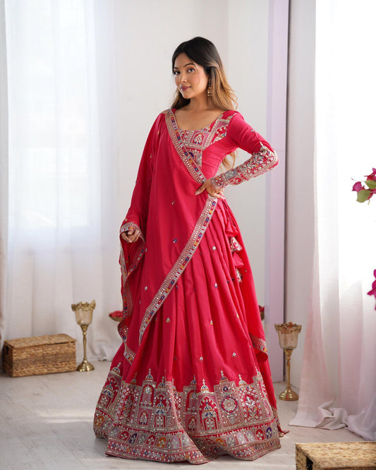 Beautiful Red Color Wedding Wear Lehenga Choli