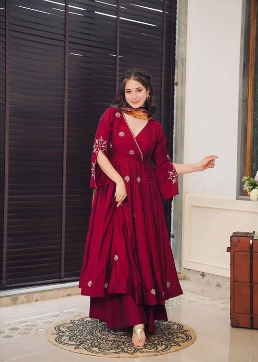 Wonderful Red Color Three Piece Suit For Wedding